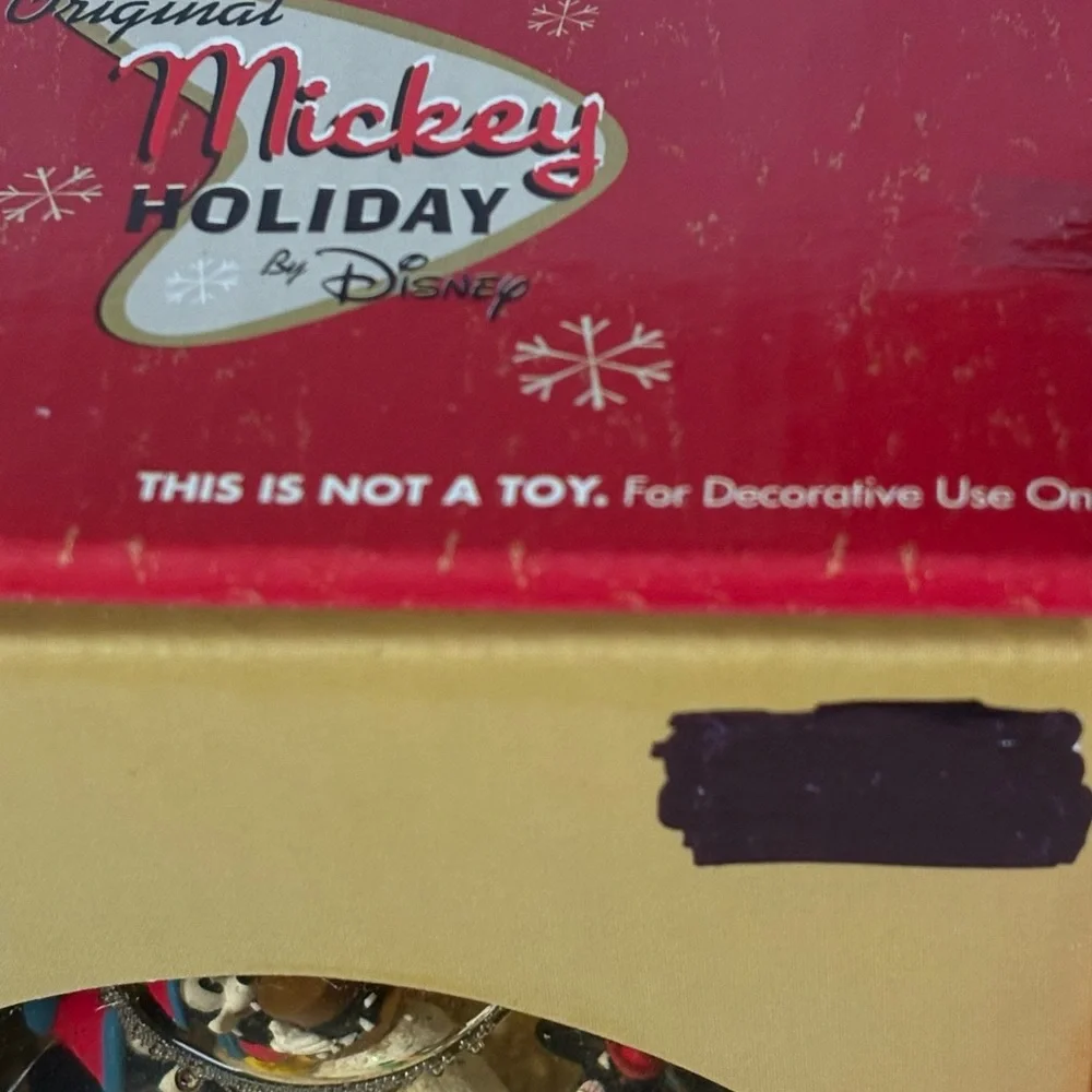 Original Mickey Holiday By Disney Mickey Light Up Waterfall SnowGlobe NEW